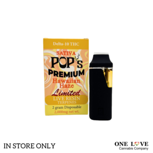 Pop's Premium Hawaiian Haze D10 Vape and Box