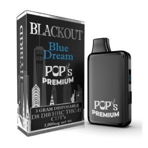 Pop's Blackout Blue Dream (Hybrid) D8, D10, HXC, THCh 3g Disposable Vapes
