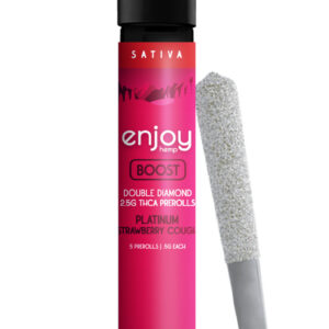 Enjoy Strawberry Cough 2.5g Mega Potency THCA Mini Pre-Rolls for Boost (5 pack)