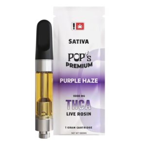 Pop’s Purple Haze (Sativa) 1g THCA Rosin Vape Cartridge