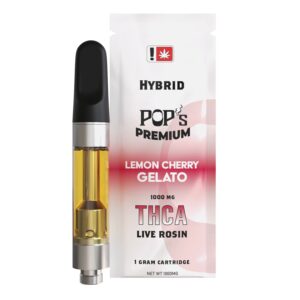 Pop’s Lemon Cherry Gelato (Hybrid) 1g THCA Rosin Vape Cartridge