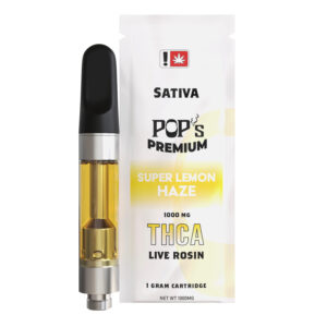 Pop’s Super Lemon Haze (Sativa) 1g THCA Rosin Vape Cartridge