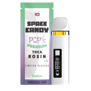 NEW Pop’s Space Candy (Sativa) 2.5g THCA Rosin Disposable Vape