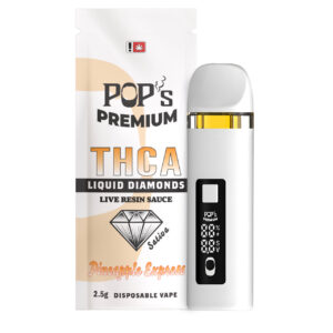 Pop’s Premium Pineapple Express (Sativa) 2.5g THCa Liquid Diamond Disposable Vape