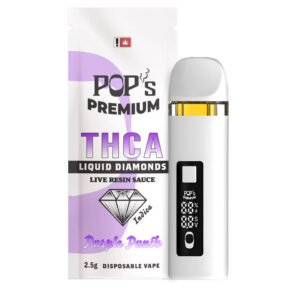 Pop’s Premium Purple Punch (Indica) 2.5g THCa Liquid Diamond Disposable Vape