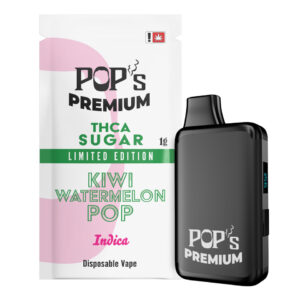 Pop’s Premium Kiwi Watermelon Pop (Indica) 1g THCa Sugar Disposable Vape