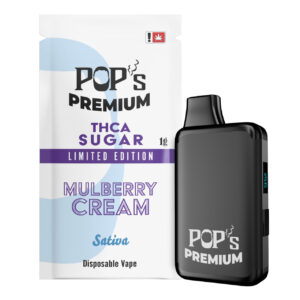 Pop’s Premium Mulberry Cream (Sativa) 1g THCa Sugar Disposable Vape